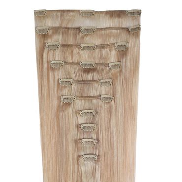 Wildest Dreams Clip In Full Head Human Hair Extension 18 Inch - 24/613 Sunshine