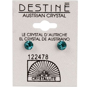 Crystallite Green Diamond Cut Ear Studs 5mm