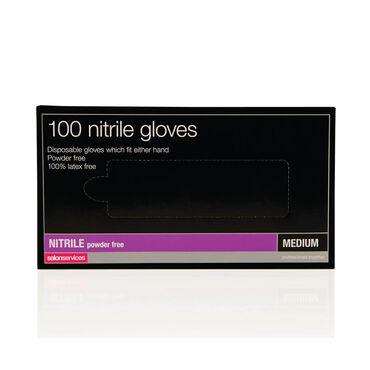 Salon Services Disposable Nitrile Gloves Pack of 100 - Medium