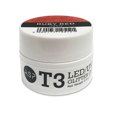 ASP T3 LED UV Glitter Gel - Red 3.5g