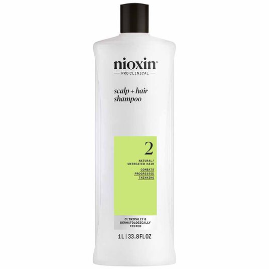 Nioxin System 2 Scalp + Hair Thickening Shampoo for Natural Hair with Progressed Thinning 1L