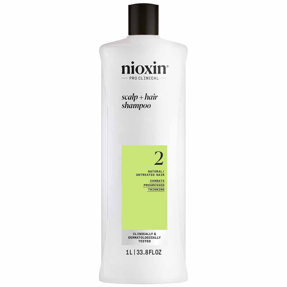 Nioxin System 2 Scalp + Hair Thickening Shampoo for Natural Hair with Progressed Thinning 1L Nioxin System 2 Scalp + Hair Thickening Shampoo for Natural Hair with Progressed Thinning 1L