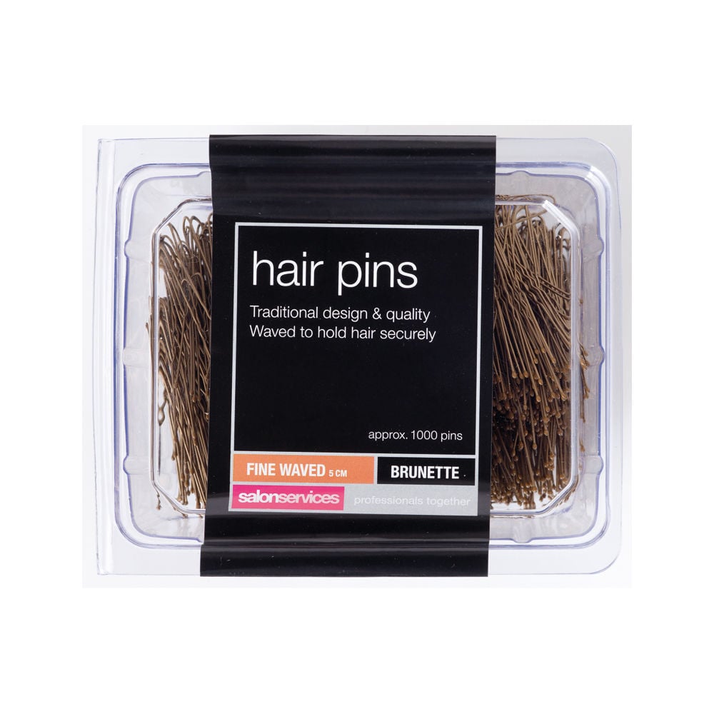 Salon Services Fine Waved 5cm Hair Pins, Brown, Pack of 1000