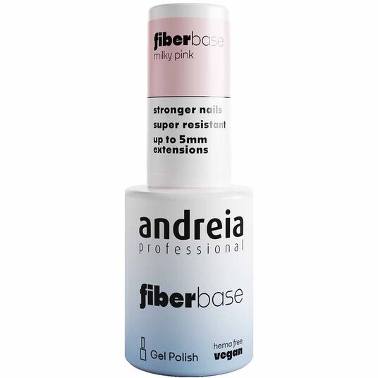 Andreia Professional Fiber Base Milky Pink - Base Coat With Fibers, 10.5ml