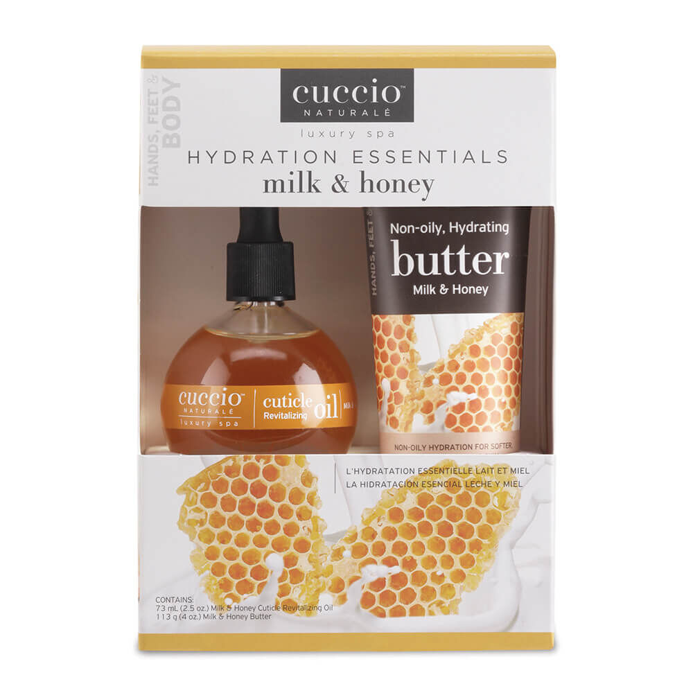Cuccio Naturale Milk & Honey Cuticle Oil & Hydrating Butter Hydration Essentials Kit