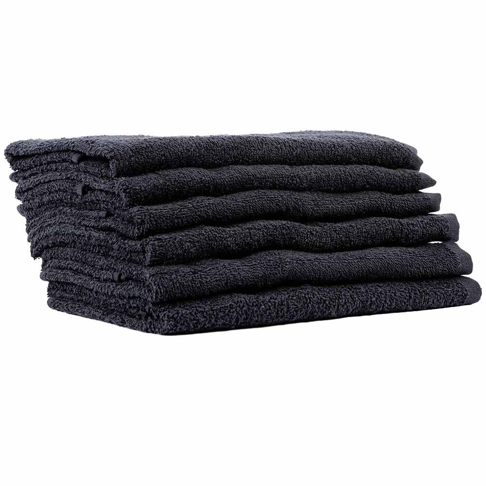 S-PRO Cotton Black Towels, Pack of 6