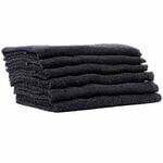 S-PRO Cotton Black Towels, Pack of 6