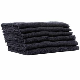 S-PRO Cotton Black Towels, Pack of 6