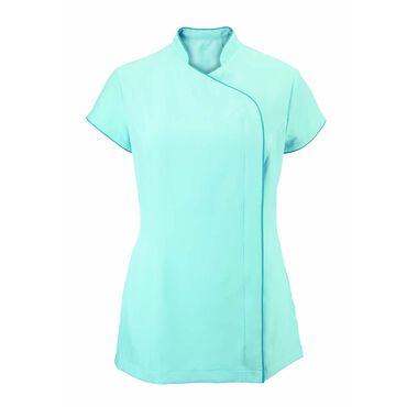Alexandra Women's Easycare Wrap Zip Beauty Tunic - Teal/Peacock
