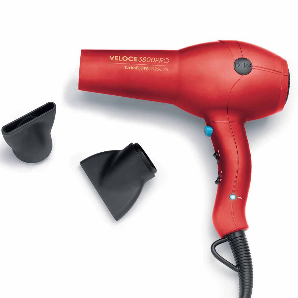 Diva Edit Veloce 3800 Pro Hair Dryer Red Hair Dryers Salon Services