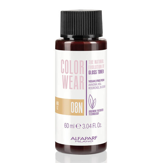 Alfaparf Milano Color Wear Gloss Demi-Permanent Liquid Toner - 08N Soft Light Natural Blonde 60ml