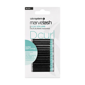 Marvelash D Curl Lashes 0.20 Volume, Assorted Length, Super Soft Style, Black