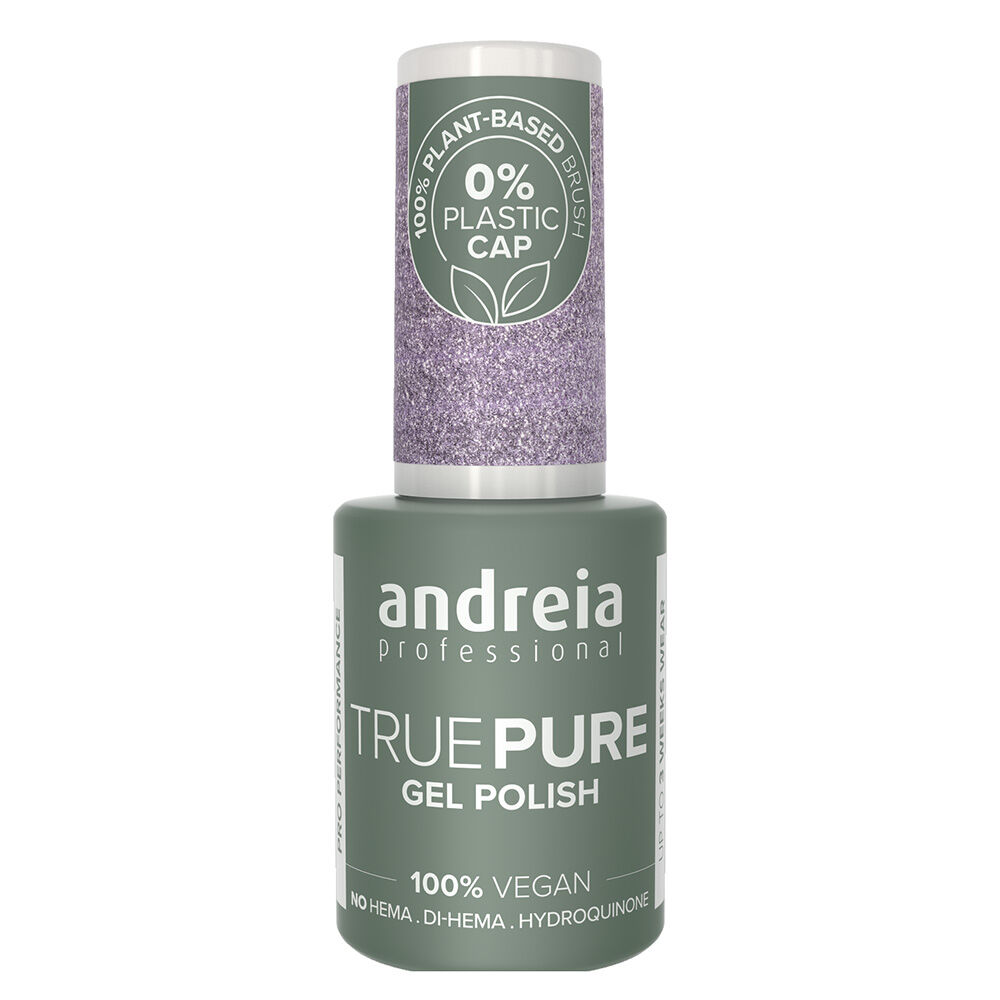 Andreia Professional True Pure T09 Lavender Glitter - Hema Free Gel Polish, 10.5ml