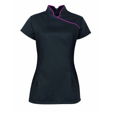 Alexandra Women's Piped Beauty Tunic - Black/Pink