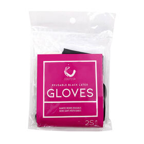 Colortrak Reusable Black Latex Gloves, Small, 1 Pair