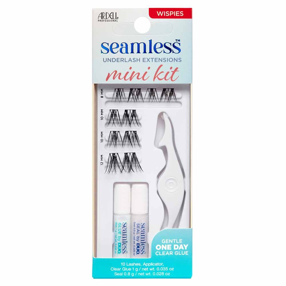 Ardell Seamless Underlash Extensions Wispies 10 Ct, 1 Day Clear Glue & Seal Mini Kit