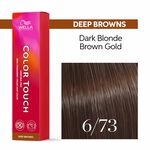 Wella Professionals Color Touch Demi-Permanent Hair Colour - 6/73 Dark Blonde Brown Gold 60ml