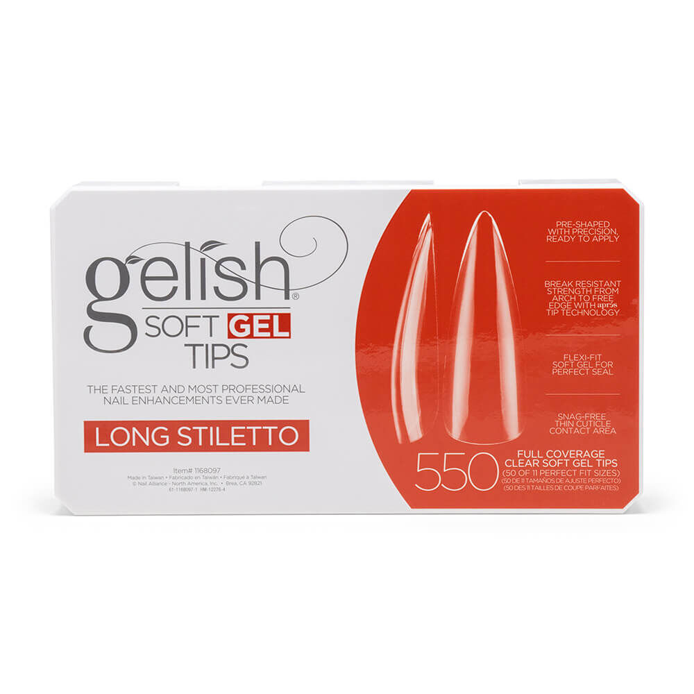 Gelish Soft Gel Tips - Long Stiletto, Pack of 550