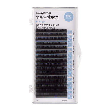 Salon System Marvelash C Curl Lashes 0.07 Extra Fine, Assorted Length, Mink Style Black Each