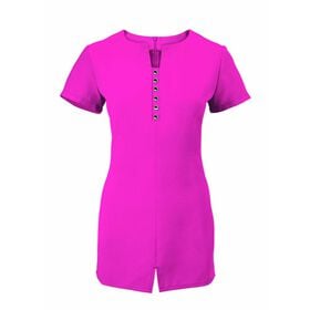 Alexandra Women's Notch Neck Tunic - Hot Pink