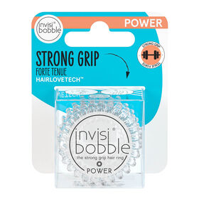 invisibobble Power Hair Ties, Crystal Clear, Pack of 3
