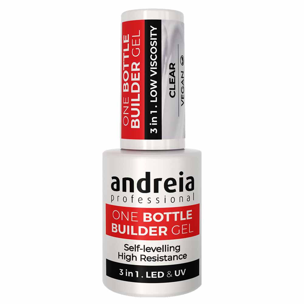 Andreia Professional One Bottle Builder Gel 3 In 1 - Low Viscosity Builder Gel Clear, 14ml