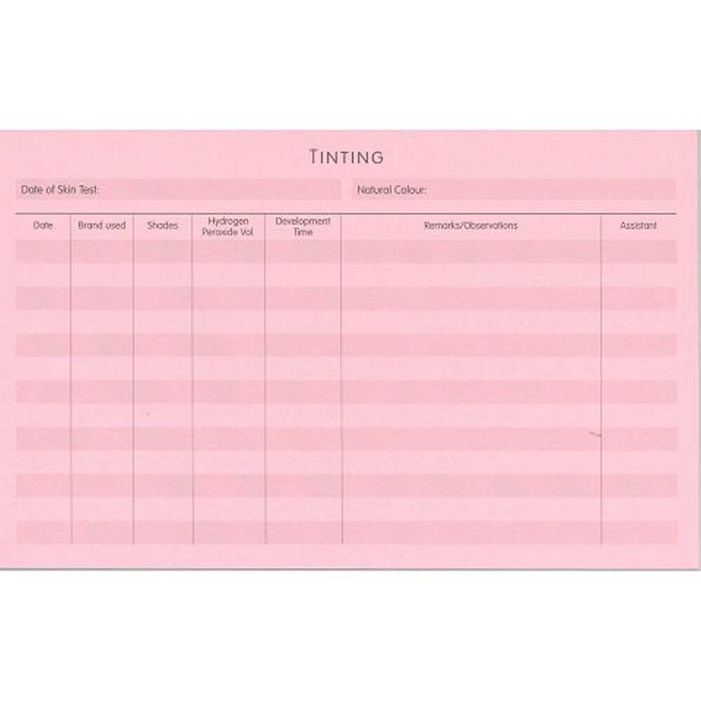Beauty Express Perm Tinting Record Cards Pack of 50