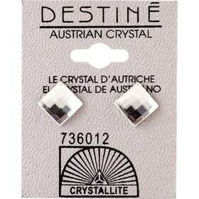 Crystallite Lattice Clear Square Ear Studs 8mm