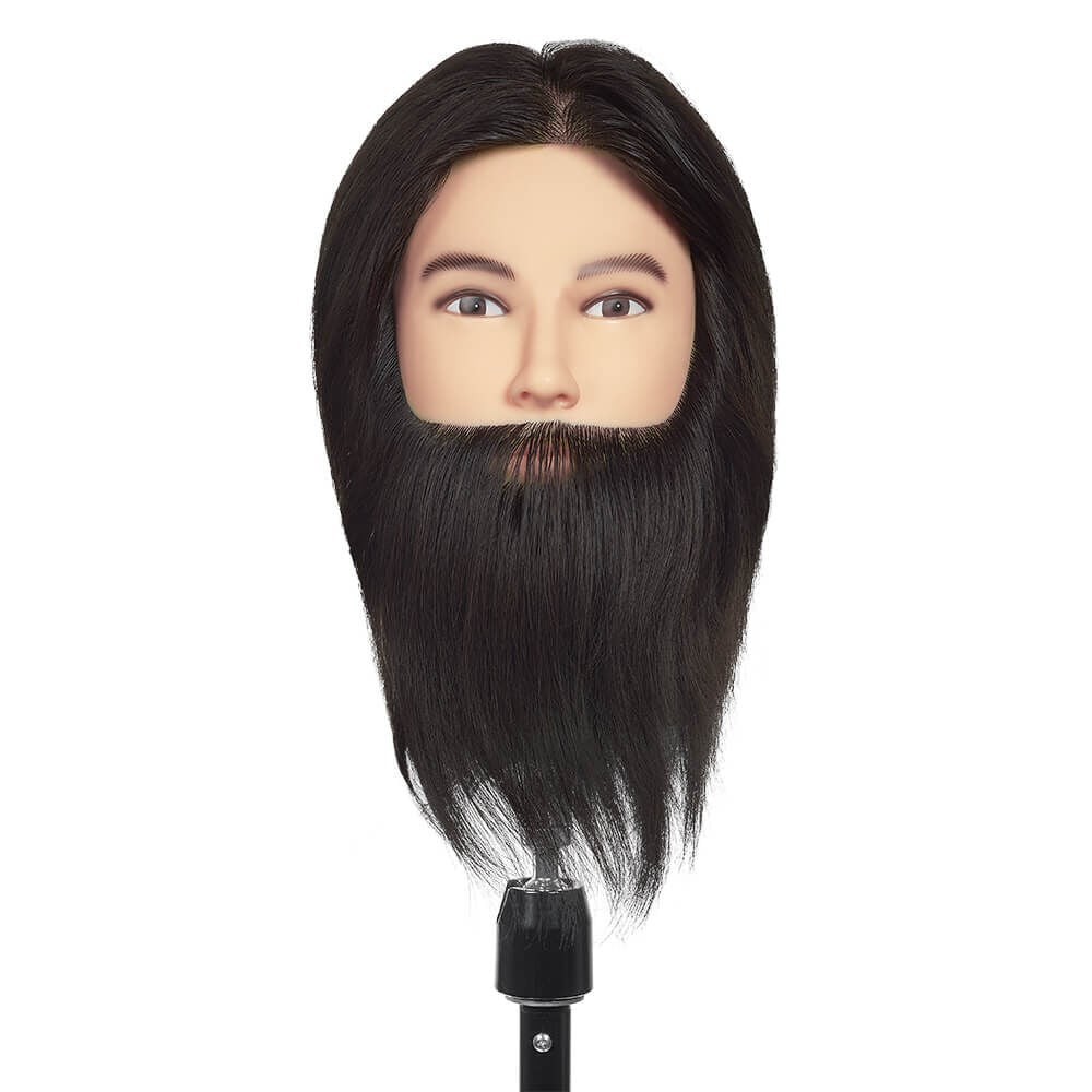 Mannequin Training Head Beard Human Hair Styling Manikin Doll Head