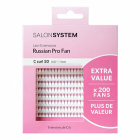 Salon System Lash Extensions Russian Pro Fan C Curl 5D 0.07 - 11mm Extra Value Pack