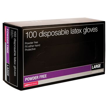 Salon Services Powder Free Latex Gloves Large Pack of 100