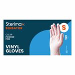 Sterimax Sensator&reg; Vinyl Disposable Clear Glove - Small, Pack 100