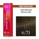 Wella Professionals Color Touch Demi Permanent Hair Colour - 6/71 Dark Blonde Brown Ash 60ml