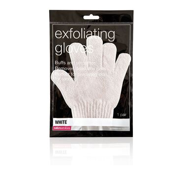 Salon Services Exfoliating Gloves White