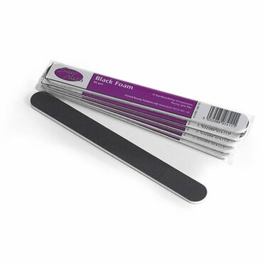 Star Nails Black Foam 80 Grit Nail Files Pack of Six