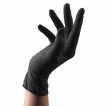 Sibel Black Powder Free Latex Disposable Gloves, Small, Pack of 100