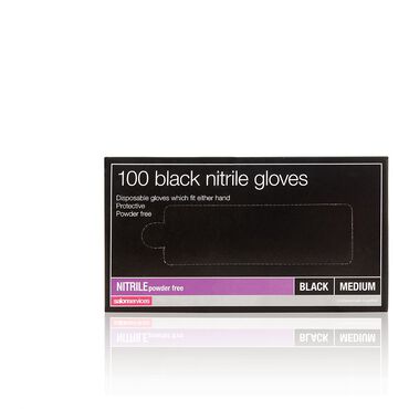 Salon Services Black Nitrile Powder Free Gloves Pack of 100