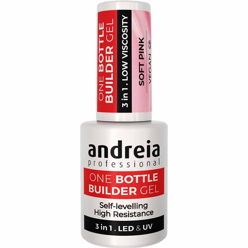 Andreia Professional One Bottle Builder Gel 3 In 1 - Low Viscosity Builder Gel Soft Pink, 14ml