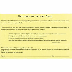 Beauty Express Nail Aftercare Record Cards Pack of 50