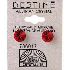 Crystallite Ruby Large Ear Studs 8mm