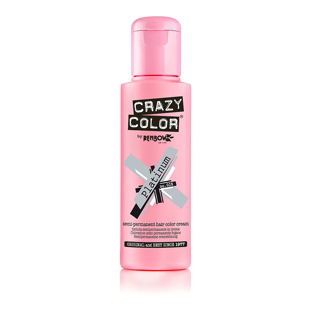 Crazy Color Semi Permanent Hair Colour Cream - Platinum 100ml