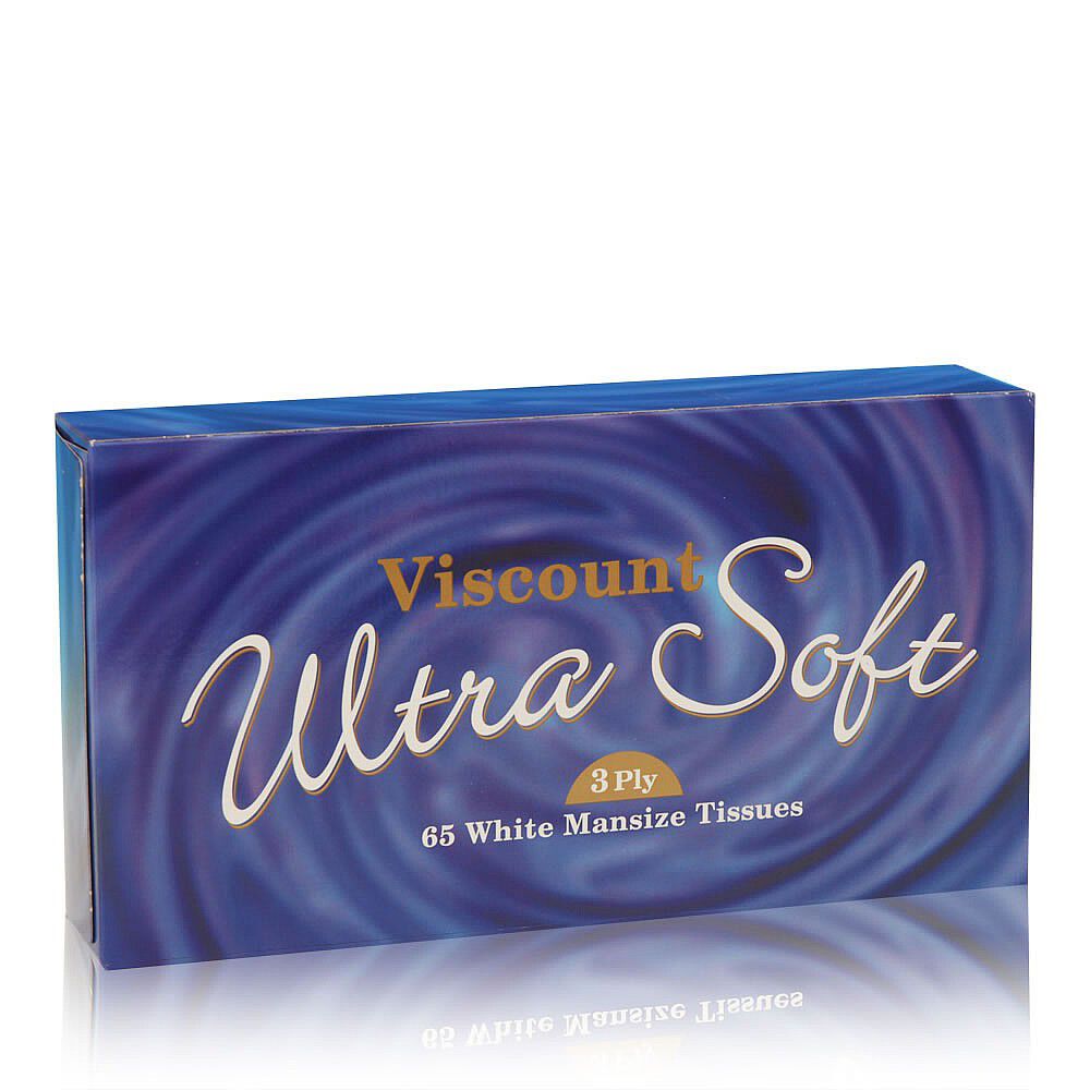 Viscount Ultra Soft 3-Ply Mansize Tissues, Pack of 65