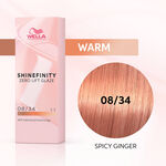 Wella Professionals Shinefinity Zero Lift Glaze - 08/34 Warm Spicy Ginger 60ml