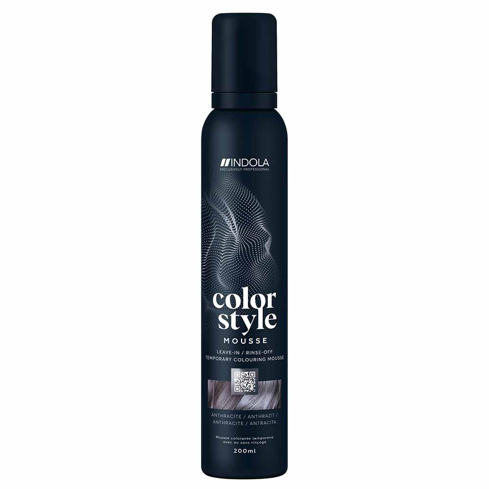 Indola Color Style Mousse Temporary Hair Colour - Anthracite 200ml