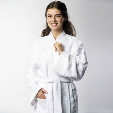Beauty Express Towelling Robe White