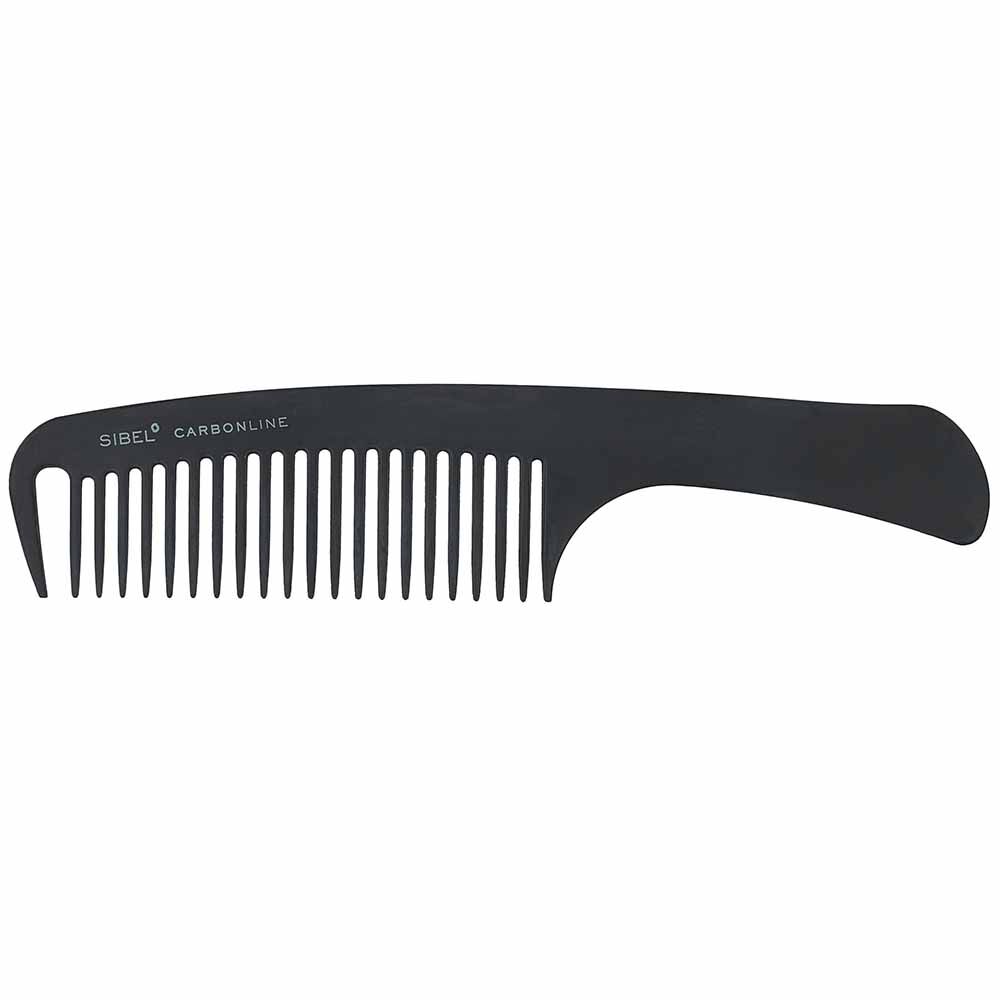 Sibel Carbon Line Wide Tooth Handled Antistatic Comb 21.8cm