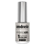 Andreia Professional Hybrid Gel Nail Polish - Fusion Color H85 White Glitter with Silver Shimmer, 10.5ml
