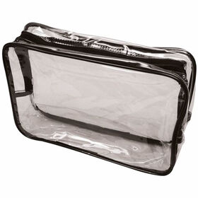 Beauty Express Black Trim Transparent Bag