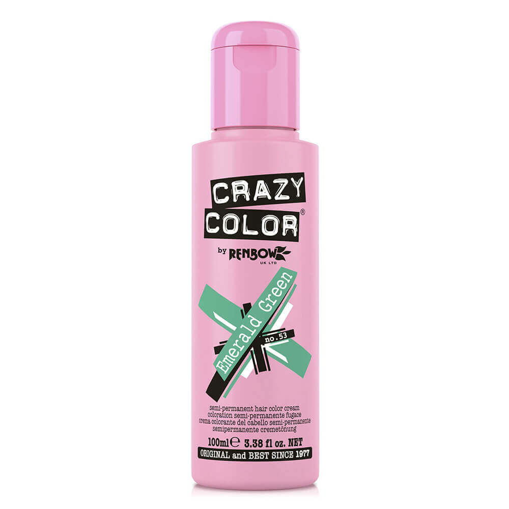 Crazy Color Semi Permanent Hair Colour Cream - Emerald Green 100ml