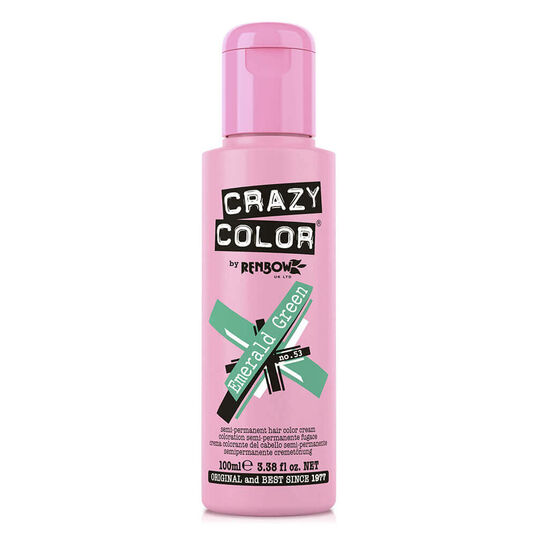 Crazy Color Semi Permanent Hair Colour Cream - Emerald Green 100ml